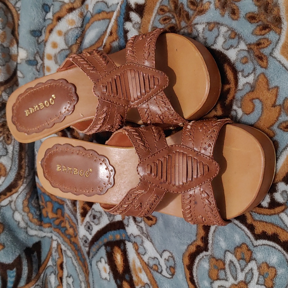 Bamboo brand sandals.